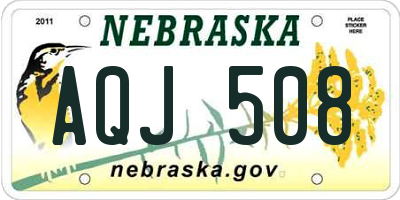 NE license plate AQJ508