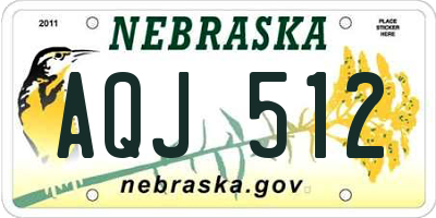 NE license plate AQJ512