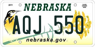 NE license plate AQJ550