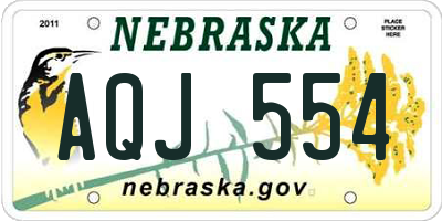 NE license plate AQJ554