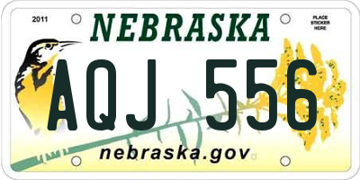 NE license plate AQJ556