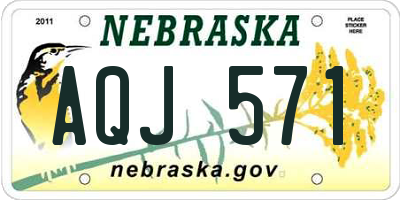 NE license plate AQJ571