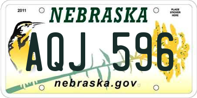 NE license plate AQJ596