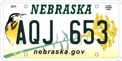 NE license plate AQJ653