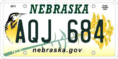 NE license plate AQJ684