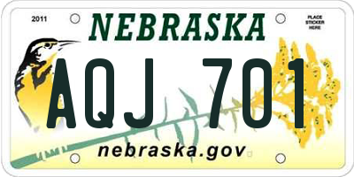 NE license plate AQJ701