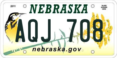 NE license plate AQJ708
