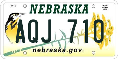 NE license plate AQJ710
