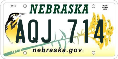 NE license plate AQJ714