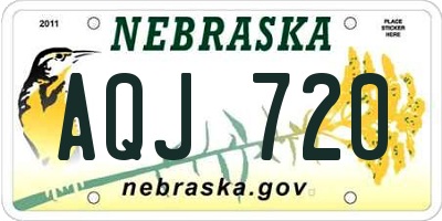NE license plate AQJ720
