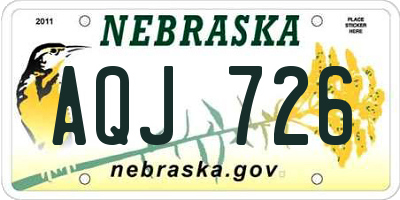 NE license plate AQJ726