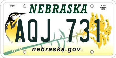 NE license plate AQJ731