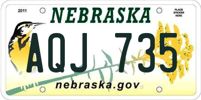 NE license plate AQJ735