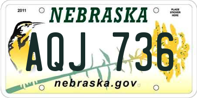NE license plate AQJ736
