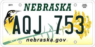NE license plate AQJ753