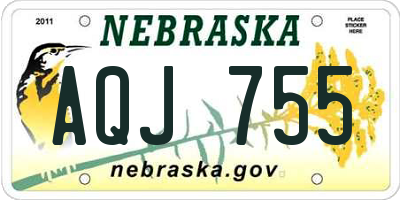NE license plate AQJ755