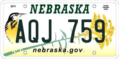 NE license plate AQJ759
