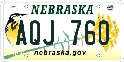 NE license plate AQJ760