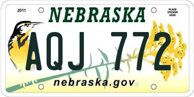 NE license plate AQJ772