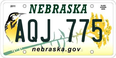 NE license plate AQJ775