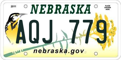 NE license plate AQJ779