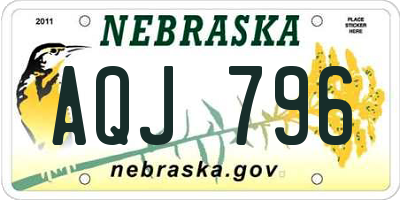 NE license plate AQJ796