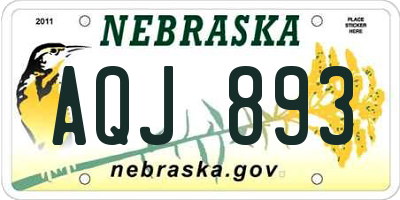 NE license plate AQJ893