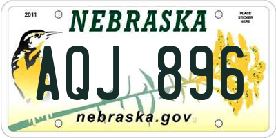 NE license plate AQJ896