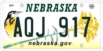 NE license plate AQJ917