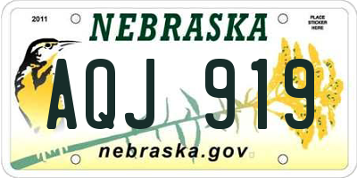 NE license plate AQJ919