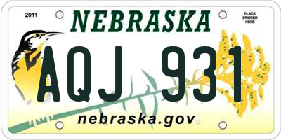 NE license plate AQJ931