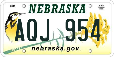 NE license plate AQJ954