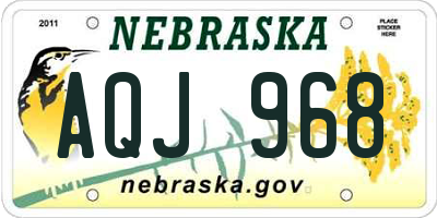 NE license plate AQJ968