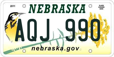 NE license plate AQJ990