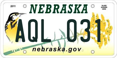 NE license plate AQL031
