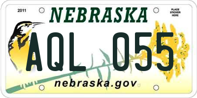 NE license plate AQL055