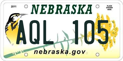 NE license plate AQL105