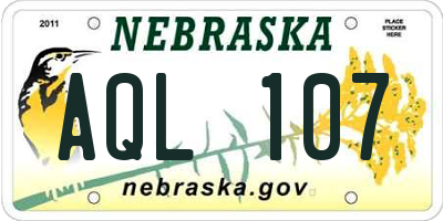 NE license plate AQL107
