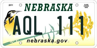 NE license plate AQL111