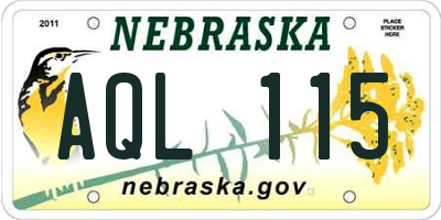 NE license plate AQL115