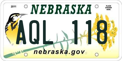 NE license plate AQL118