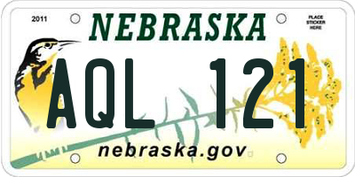 NE license plate AQL121