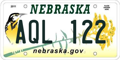 NE license plate AQL122