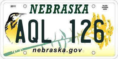 NE license plate AQL126