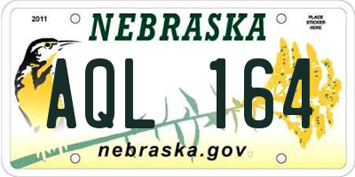 NE license plate AQL164