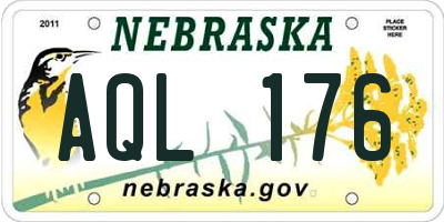 NE license plate AQL176