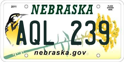 NE license plate AQL239