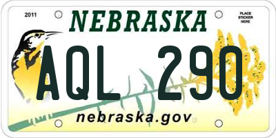 NE license plate AQL290