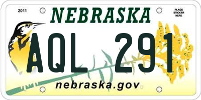 NE license plate AQL291