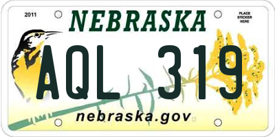 NE license plate AQL319